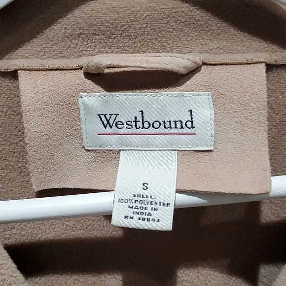 Westbound TAN FAUX SUEDE SHACKET SIZE SMALL - Picture 3 of 8